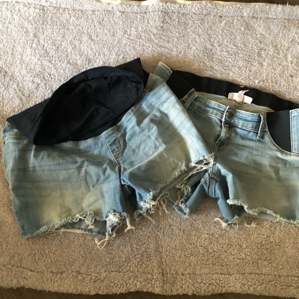 Maternity jean shorts